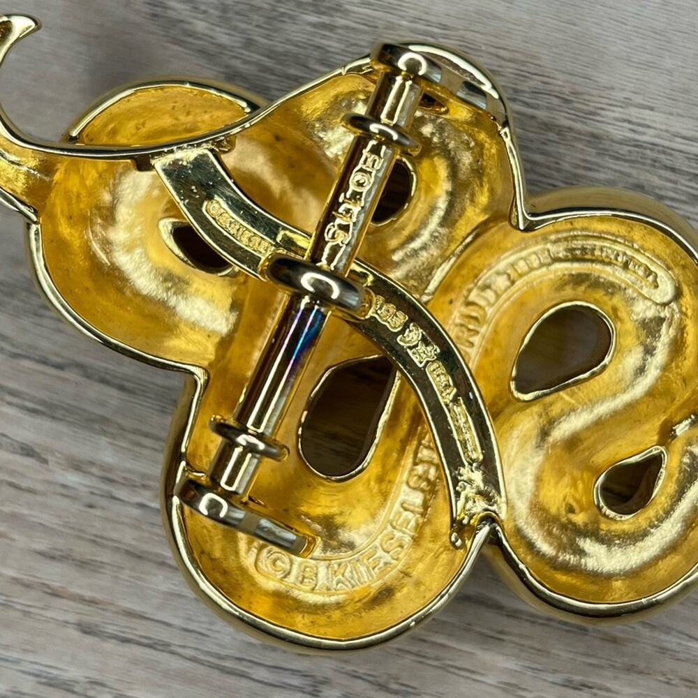 Kieselstein-Cord Snake Serpent Gold Art Bronze Buckle White Lizard Belt RARE - Picture 7 of 12